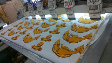 Flag embroidery machine