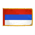 Serbia indoor civil flag with fringe