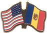 Andorra / USA friendship flag lapel pin