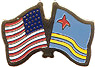 Aruba / USA friendship flag lapel pin