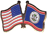 Belize / USA friendship flag lapel pin