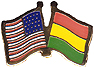 Bolivia / USA crossed flag lapel pin