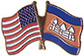 Cambodia / USA friendship flag lapel pin