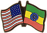 Ethiopia / USA friendship flag lapel pin