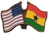 Ghana / USA friendship flag lapel pin