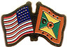 Grenada / USA friendship flag lapel pin