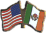 Mexico, USA friendship flag lapel pin