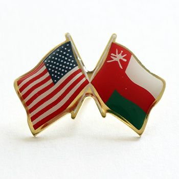 Oman USA friendsjhip flag lapel pin USA made