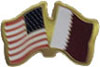 Qatar / USA friendship flag lapel pin