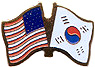 South Korea / USA friendship flag lapel pin