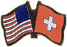 Switzerland / USA friendship flag lapel pin