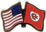 Tunisia / USA friendship flag lapel pin