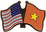 Vietnam / USA friendship flag lapel pin